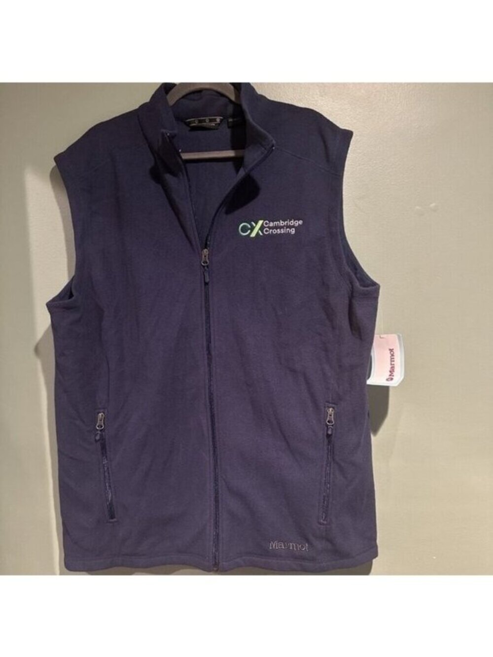 Marmot Cambridge Crossing Men’s Fleece Vest Navy Full Zip Gorpcore Outdoor Tech